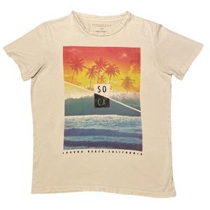 White sunset beach t-shirt (M)